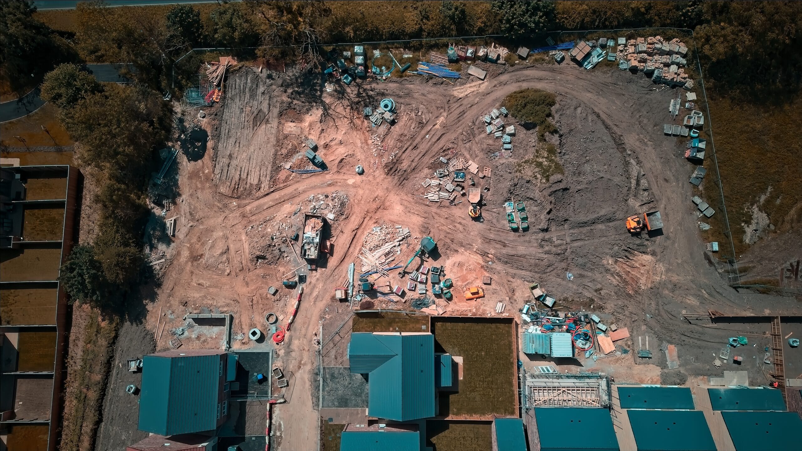 Construction drone shot